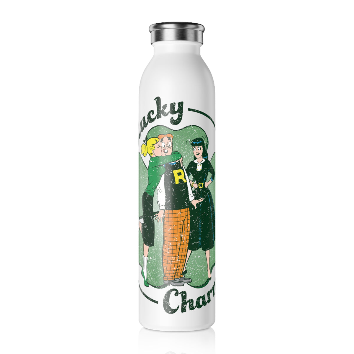 Archie Lucky Charm Design Stainless Steal 20oz Slim Water Bottle featu ...