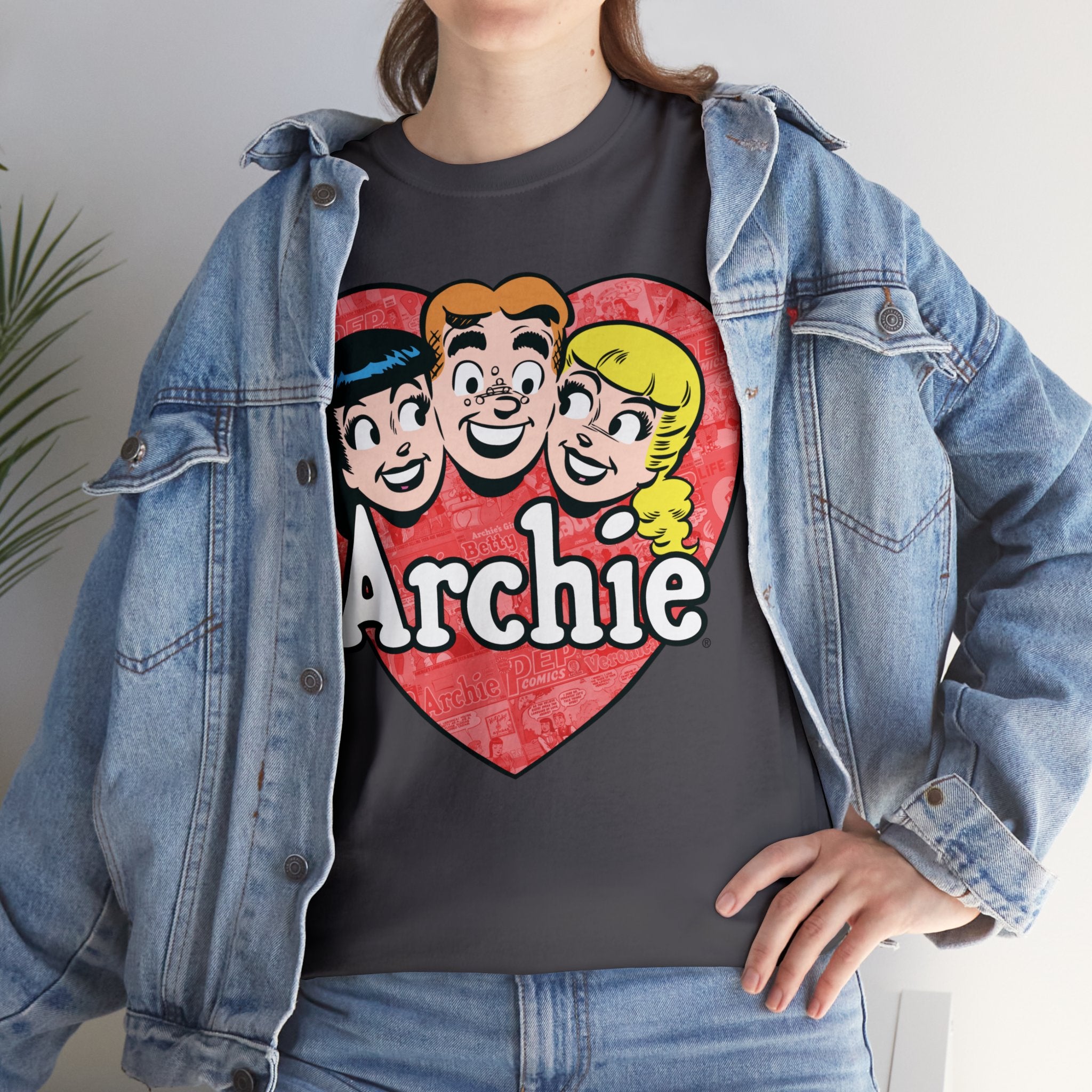 Archie Graphics Retro Archie Heart Graphic T-Shirt (Unisex Heavy Cotton Tee) featuring ...