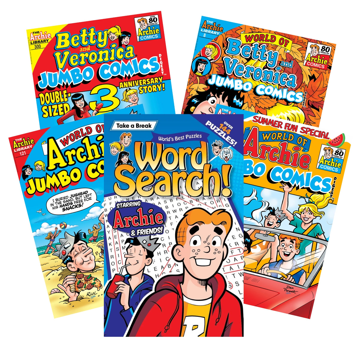 Archie Comics Digest Value Packs (5-Pack) with Bonus Puzzle Book
